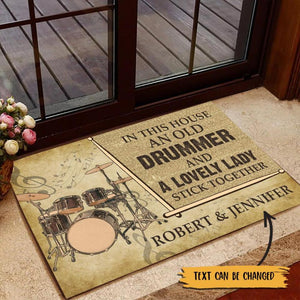 An Old Drummer & A Lovely Lady - Personalized Doormat
