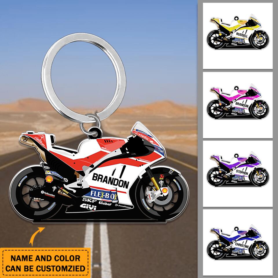 Personalized Motorcycle Custom Name&Color Acrylic Keychain