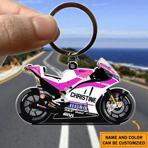 Personalized Motorcycle Custom Name&Color Acrylic Keychain