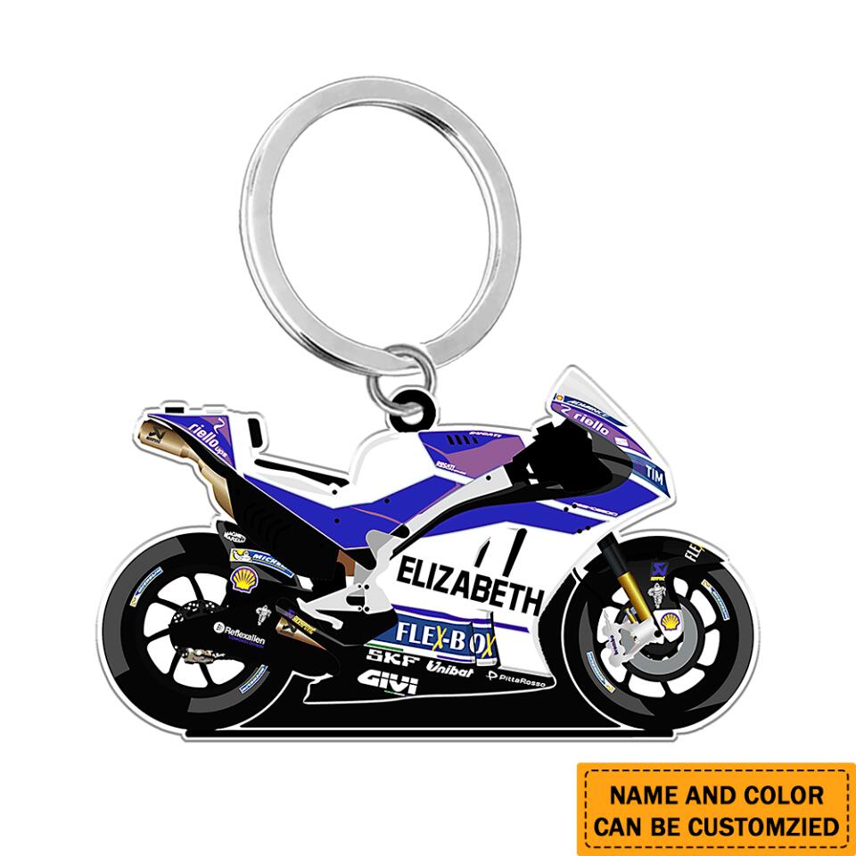Personalized Motorcycle Custom Name&Color Acrylic Keychain