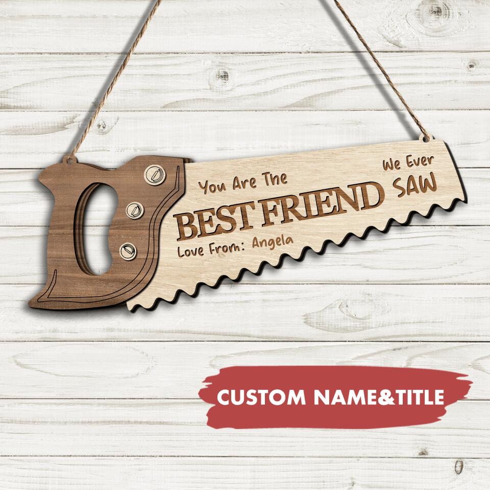 Personalized Father's Day Gift Saw-Shape Custom Name Wooden Wall Sign