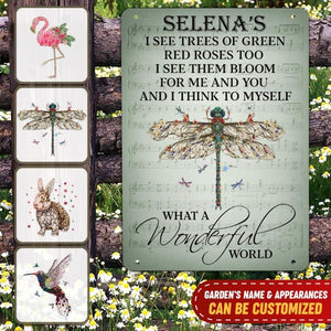 I See Trees Of Green Red Roses Too - Personalized Classic Metal Sign, Garden Decor Gift