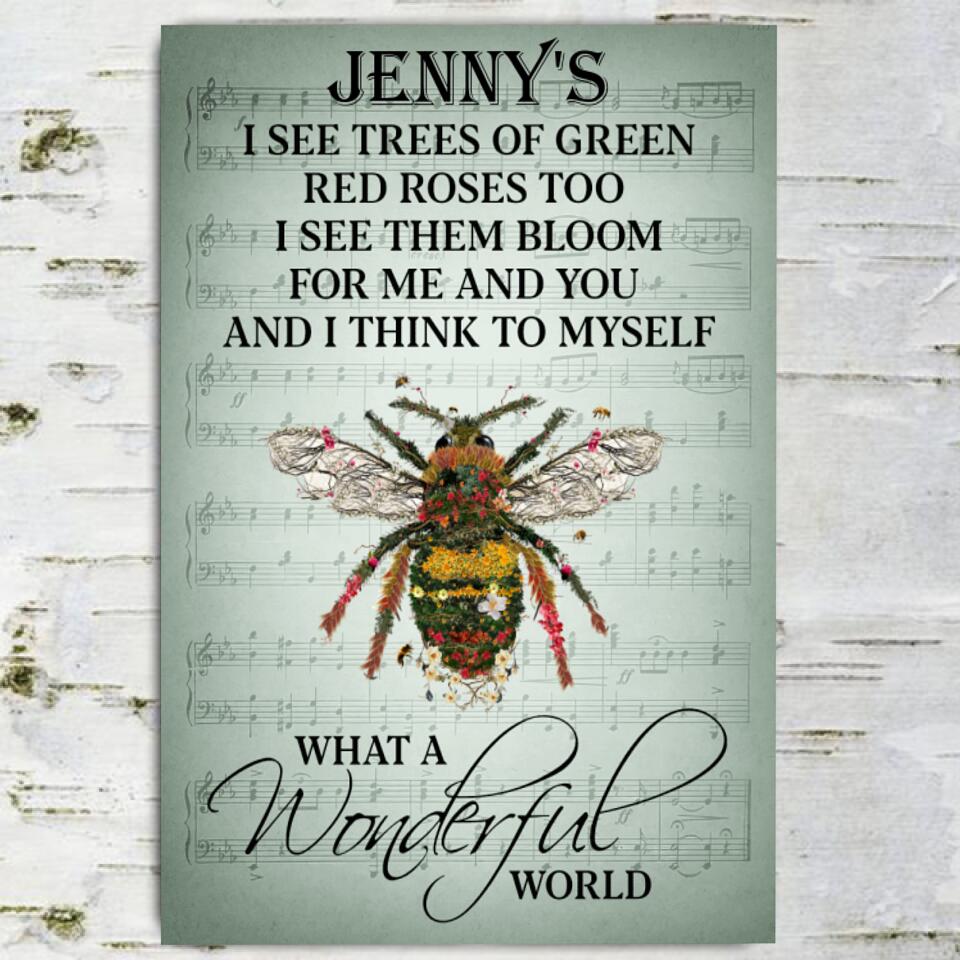 I See Trees Of Green Red Roses Too - Personalized Classic Metal Sign, Garden Decor Gift