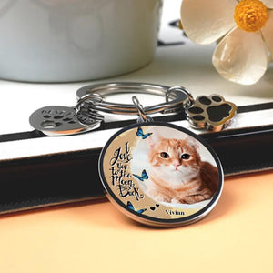 Custom Personalized Photo Keychain Pet Charm - Memorial Gift for Dog/Cat Lovers - I love you to the Moon and back