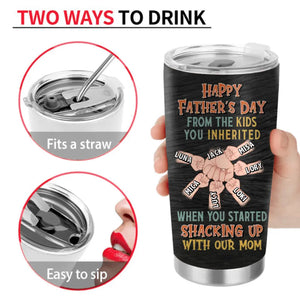 Custom Personalized Step Dad Tumbler - Best Gift Idea For Father's Day/Dad - Upto 6 Kids - We Know You've Still Got Our Back