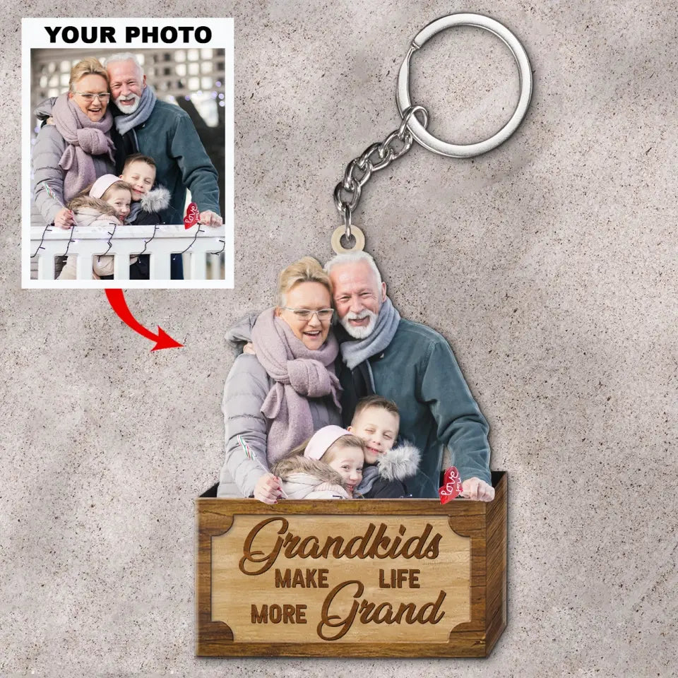 Personalized Custom Keychain - Grandkids Make Life More Grand