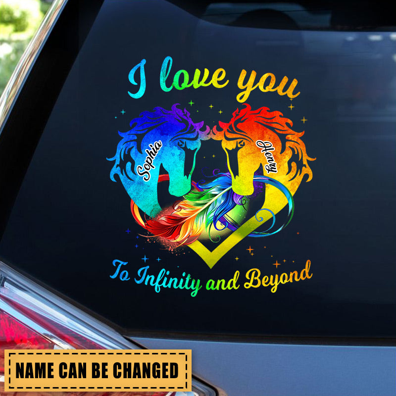 Horse Couple Husband Wife You & Me We Got This Rainbow Heart Personalized Decal