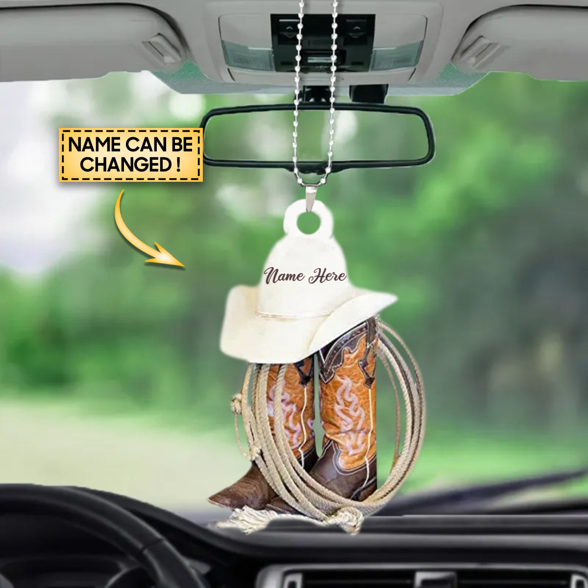 Personalized Vintage Cowboys & Cowgirls Hats And Boots Hanging Ornament