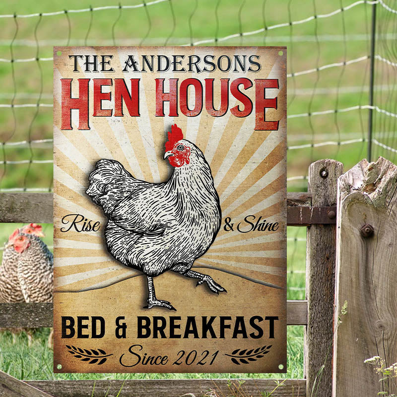 Chicken Hen House Custom Classic Metal Signs, Chicken Decor, Farmhouse Decor