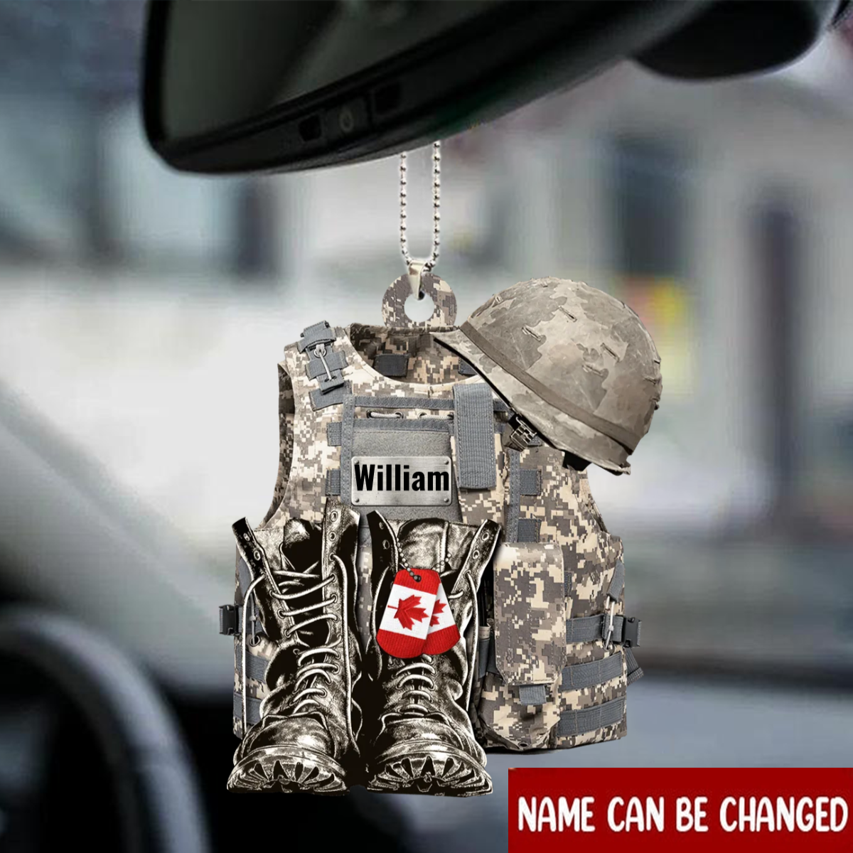 Military Uniform CA - Boots & Hat - Personalized Flat Acrylic Ornament