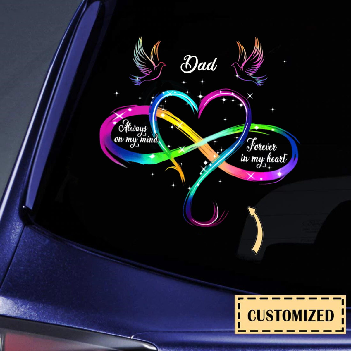 Personalized Always On My Mind Forever In My Heart Decal