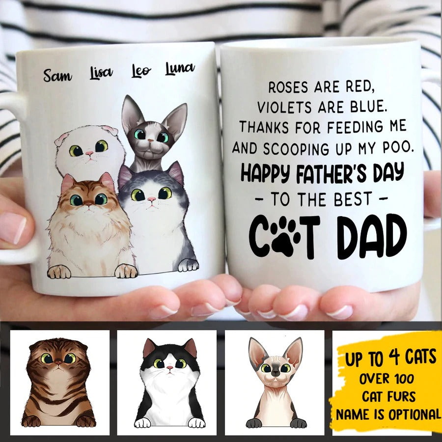 At Least You Don't Have Ugly Children - Gift for Dad, Funny Personalized Cat Mug