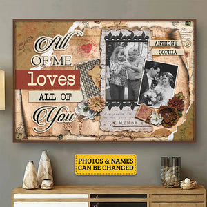 Scrapbook All Of Me - Personalized Horizontal Poster - Upload Image, Gift For Couples, Husband Wife