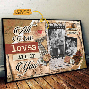 Scrapbook All Of Me - Personalized Horizontal Poster - Upload Image, Gift For Couples, Husband Wife