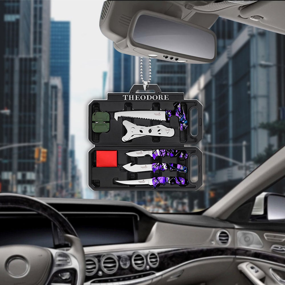 Personalized Field Dressing Kit Hunting Knife Set Flat Acrylic Car Ornament Hunting Tool Car Ornament