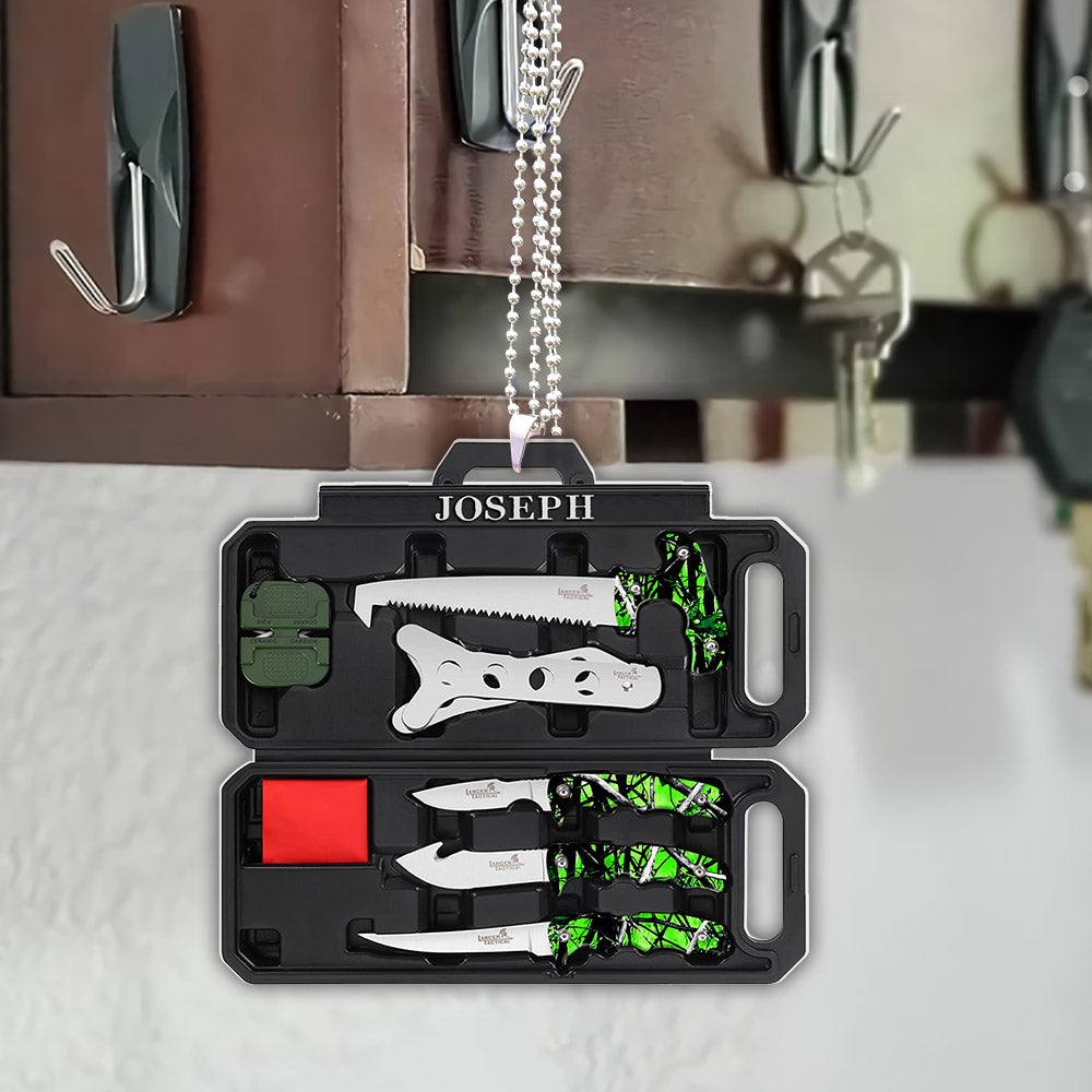 Personalized Field Dressing Kit Hunting Knife Set Flat Acrylic Car Ornament Hunting Tool Car Ornament