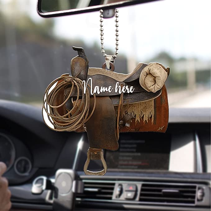 Personalized Horse Saddle Car Hanging Ornament