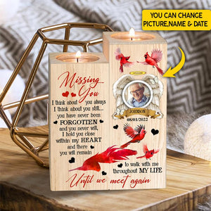Personalized Cardinal Missing You Remembrance Light Holder