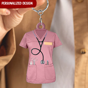 PERSONALIZED NURSE SCRUBS - GIFT FOR NURSE ACRYLIC KEYCHAIN