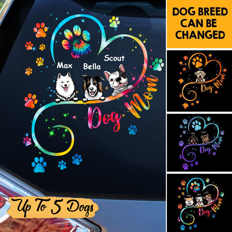 Dog Mom Heart Line Personalized Decal DIY Gift For Pet Lovers