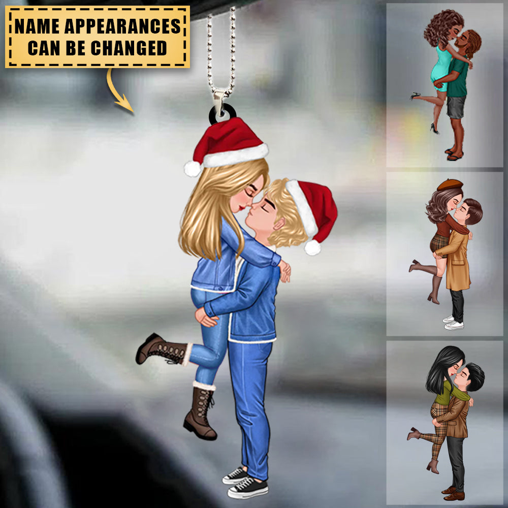 Personalized Car Ornament, Couple Portrait, Firefighter, Nurse, Police Officer, Teacher, Gifts by Occupation