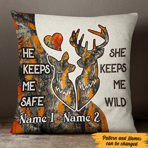 Personalized Deer Hunting Valentine Couple Pillow  JR91 81O47 (Insert Included)