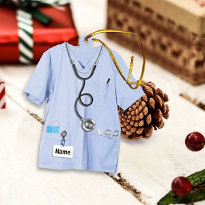 Personalized Nurse Uniform Two Sides Proud Nurse Shaped Acrylic Ornament