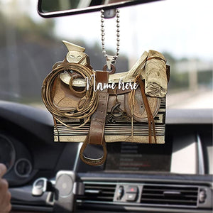 Personalized Vintage Horse Saddle Car Hanging Ornament
