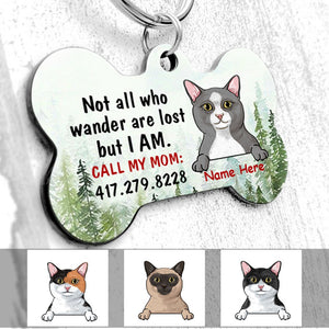 Personalized Cat Lost Wander Bone Pet Tag