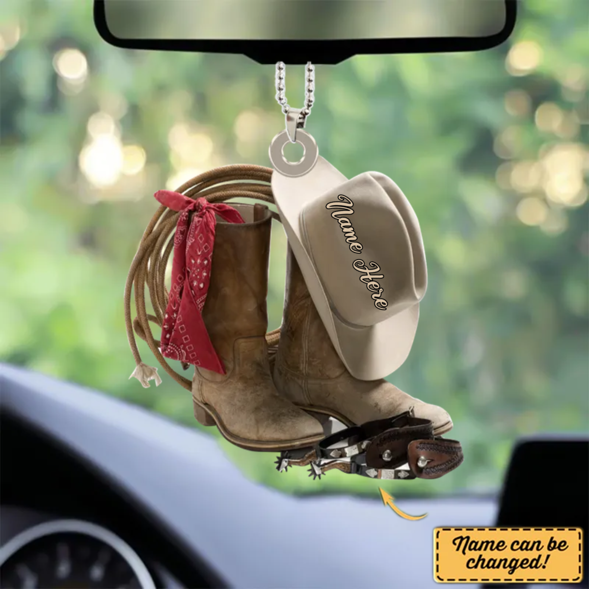 Personalized Cowboy Hats And Boots Two-Sides Shaped Acrylic Ornament