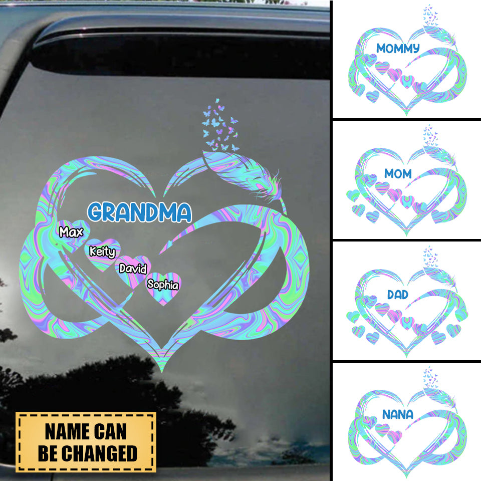 Family - Grandma Grandkids Heart Infinity Love Family Personalized Decal