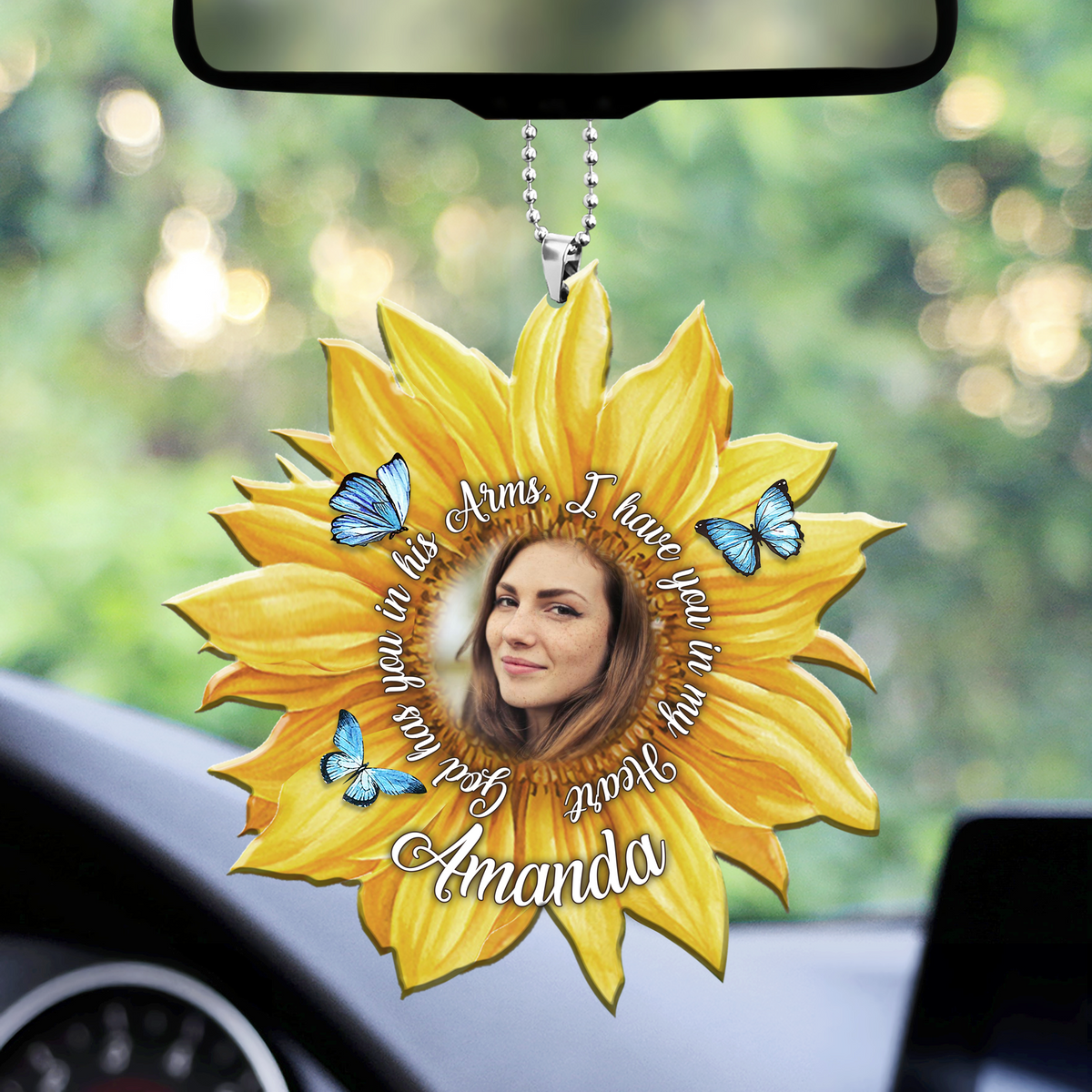 Personalized Sunflower God Has You In His Arms Ornament