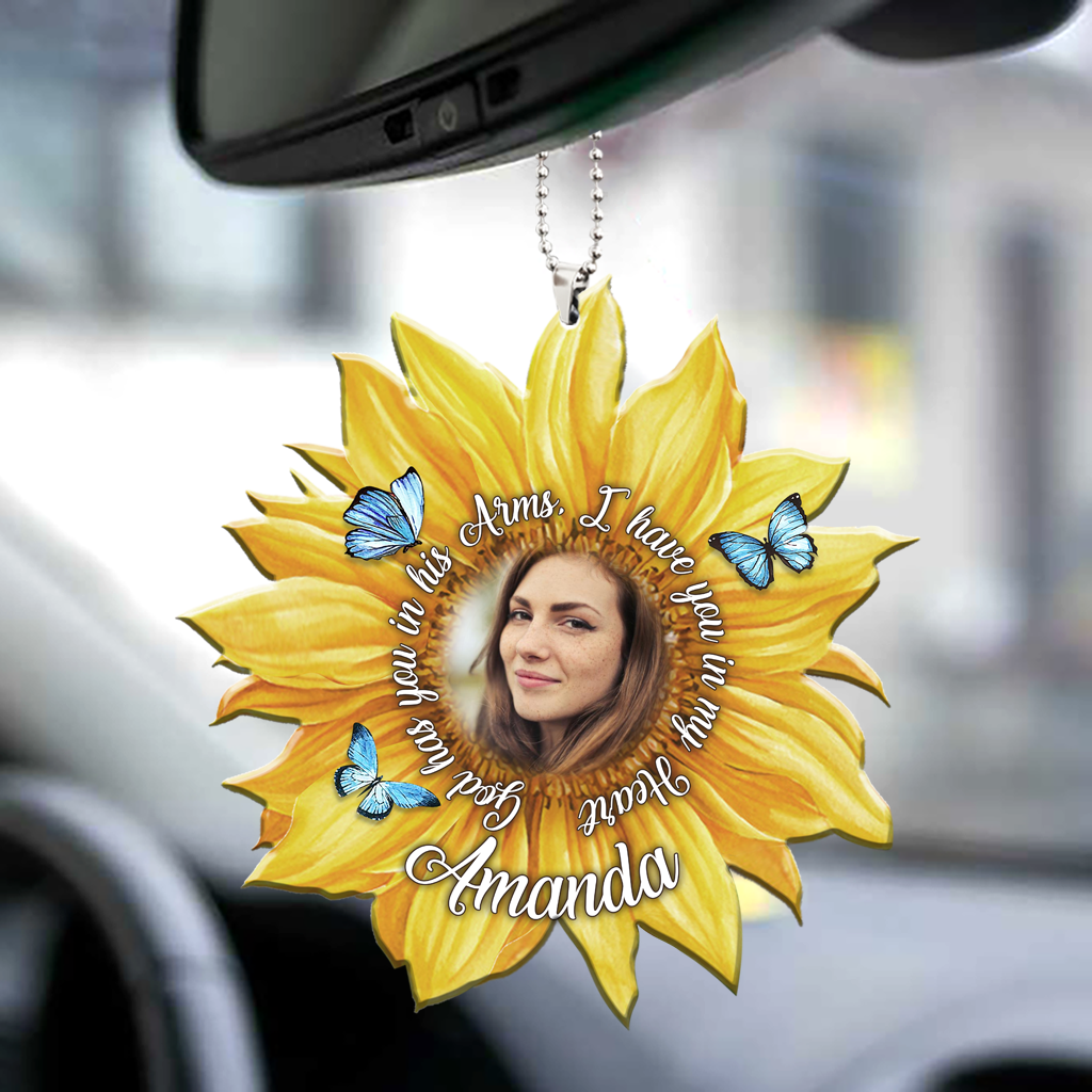 Personalized Sunflower God Has You In His Arms Ornament