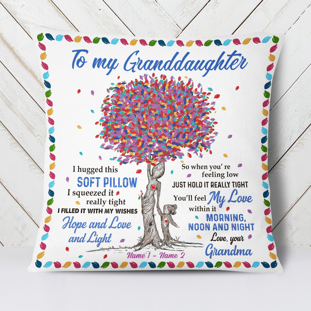 Personalized Grandma Granddaughter Mom Daughter Tree Pillow (Insert Included)
