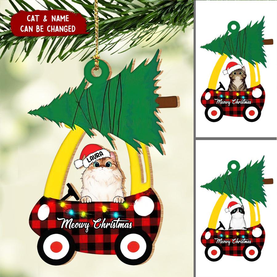 Personalized cozy coupe Cat Kitten Pet Lover Cat Mom Cat Dad Shape Ornament