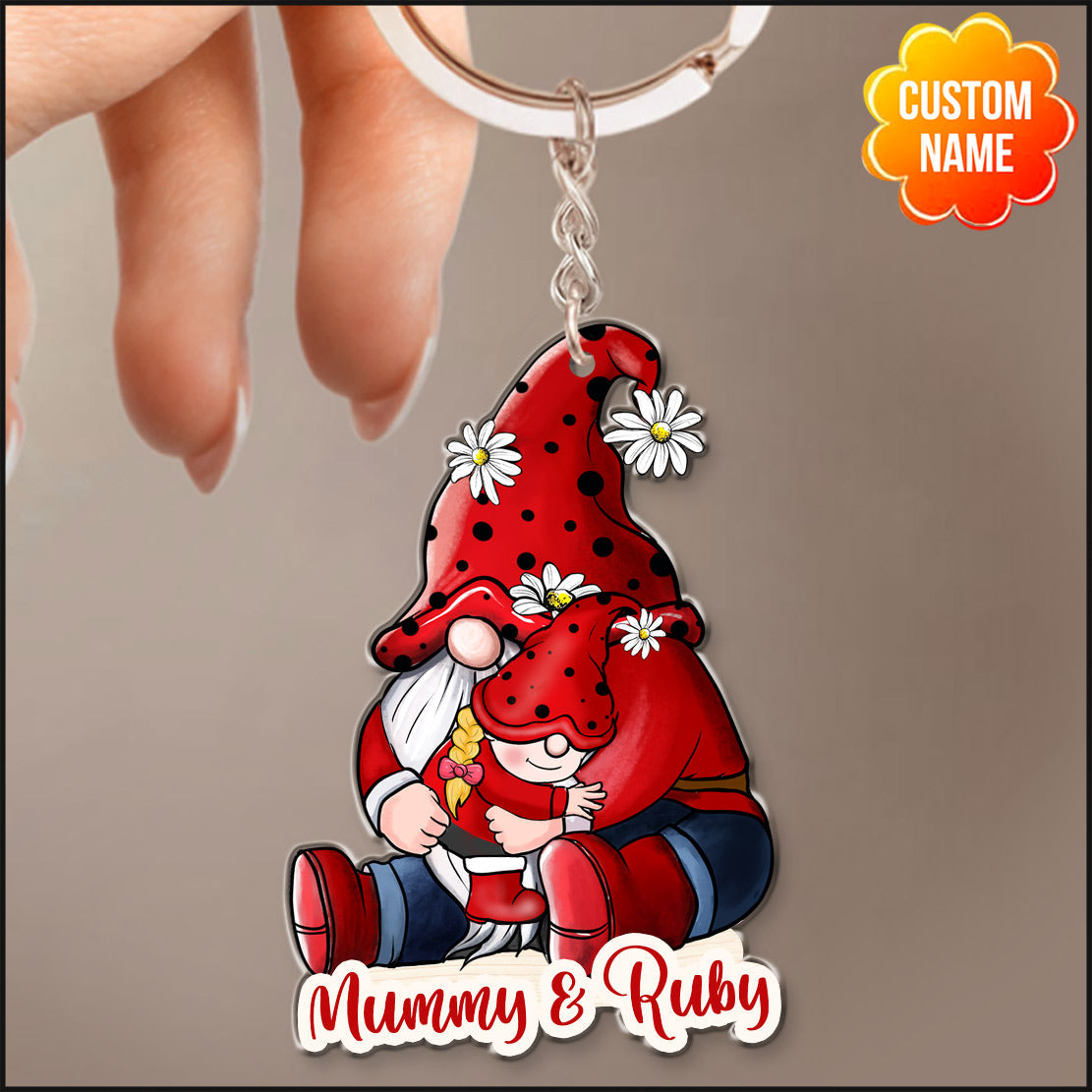 Grandma- Mom doll with Kid Mother's Day Gift Personalized Acrylic Keychain DDL07MAY22CT1