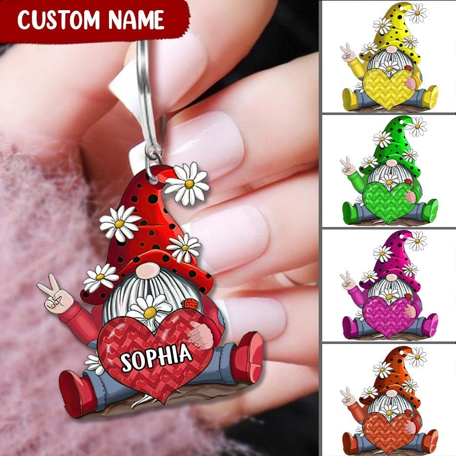 Elf With Heart Custom Name Keychain Personalized Gift For Her