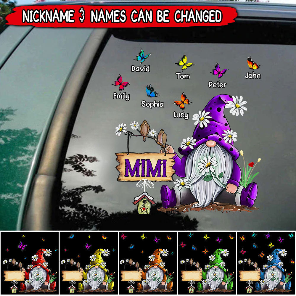 Colorful doll Granma- Mom Loves Butterfly Kids, Gifts For Nana Auntie Mommy Personalized Decal