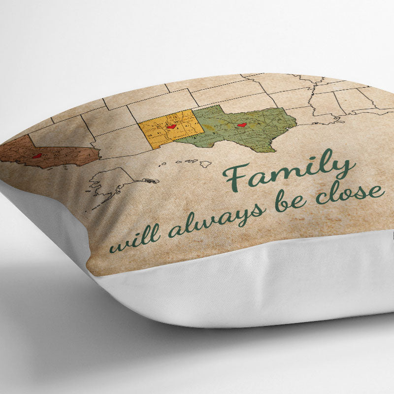 Side By Side Or Miles Apart - Family Gift - Personalized Custom Pillowcase
