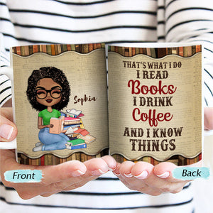 A Girl Who Loves Books Reading - Reading Gift - Personalized Custom White Edge-to-Edge Mug