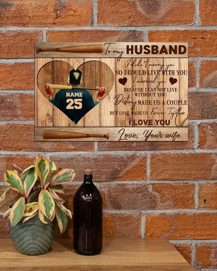 Baseball To My Husband Poster