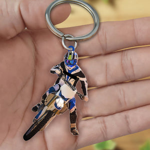 2022 New Release Personalized Motocross Racer Acrylic Keychain
