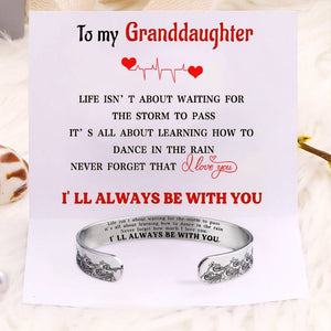 For Granddaughter - I'll Always Be There For You Wave Cuff Bracelet