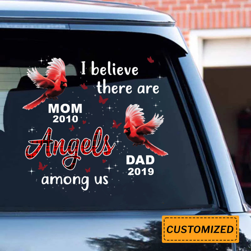 Angels Among Us Cardinal Memorial Personalized Car Sticker