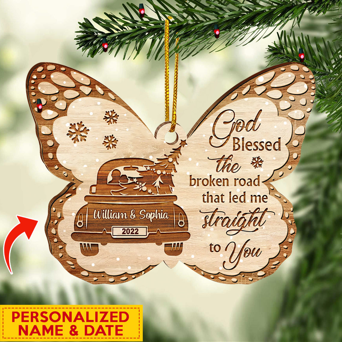 Christmas Truck Couple Personalized Ornament