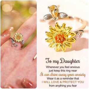 💕To My Daughter 👧 Sunflower Fidget Ring💕