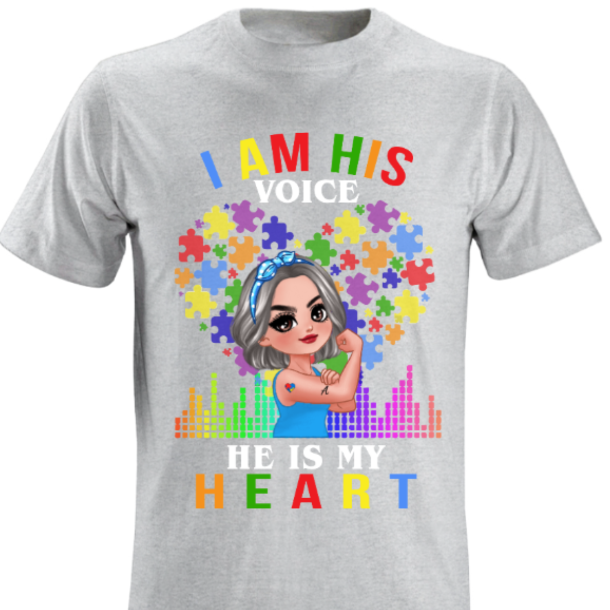 He Is My Heart Autism Strong Doll Personalized Shirt