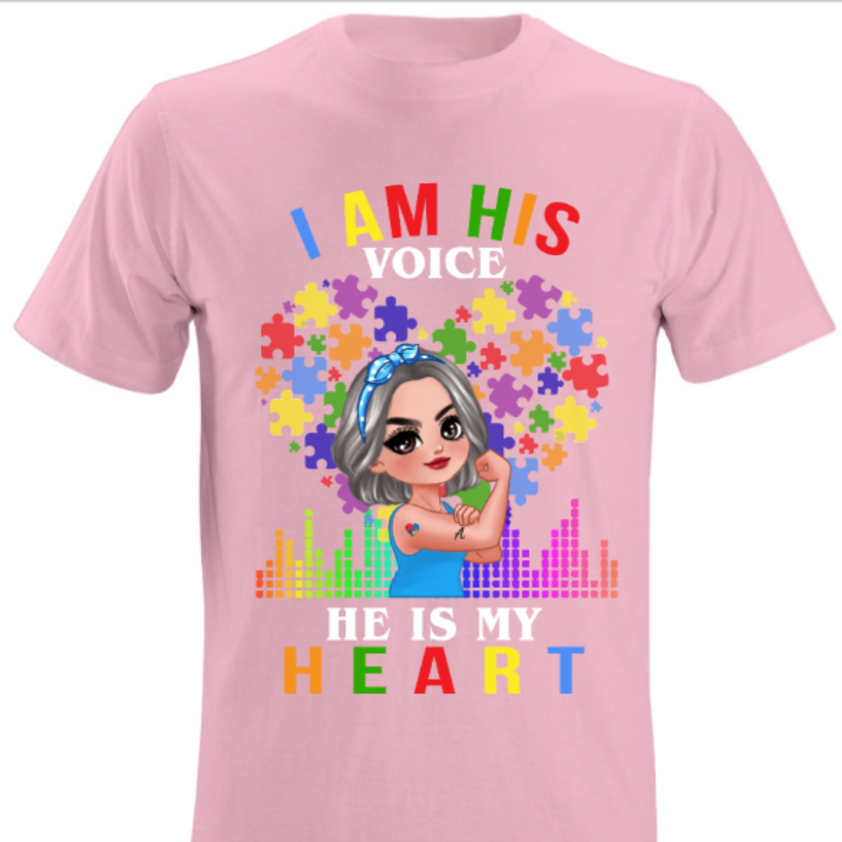 He Is My Heart Autism Strong Doll Personalized Shirt