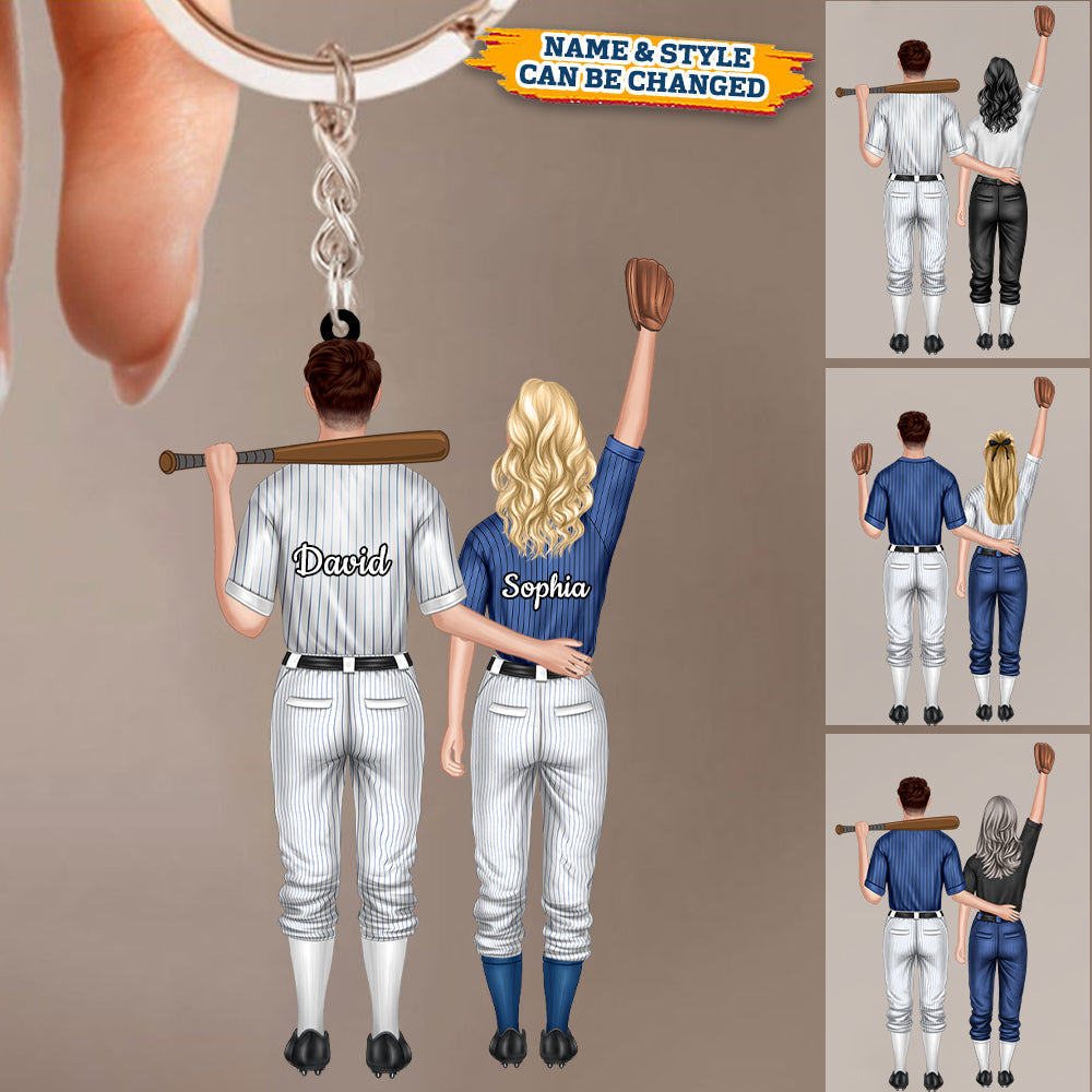 Personalized Baseball Couple Keychain Together Is My Favorite Place To Be