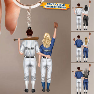 Personalized Baseball Couple Keychain Together Is My Favorite Place To Be